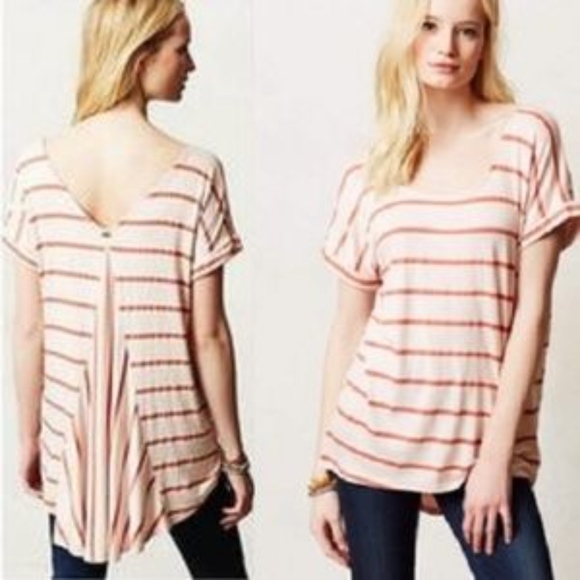 ANTHROPOLOGIE Pure + Good Short Sleeve Top Pink XS - Picture 1 of 7